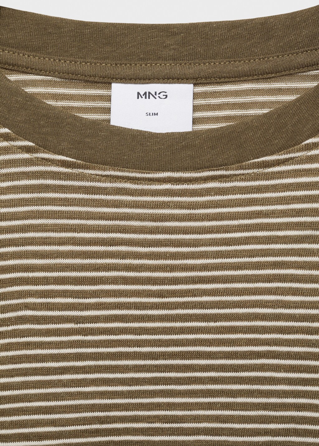 Striped slim-fit linen t-shirt - Black