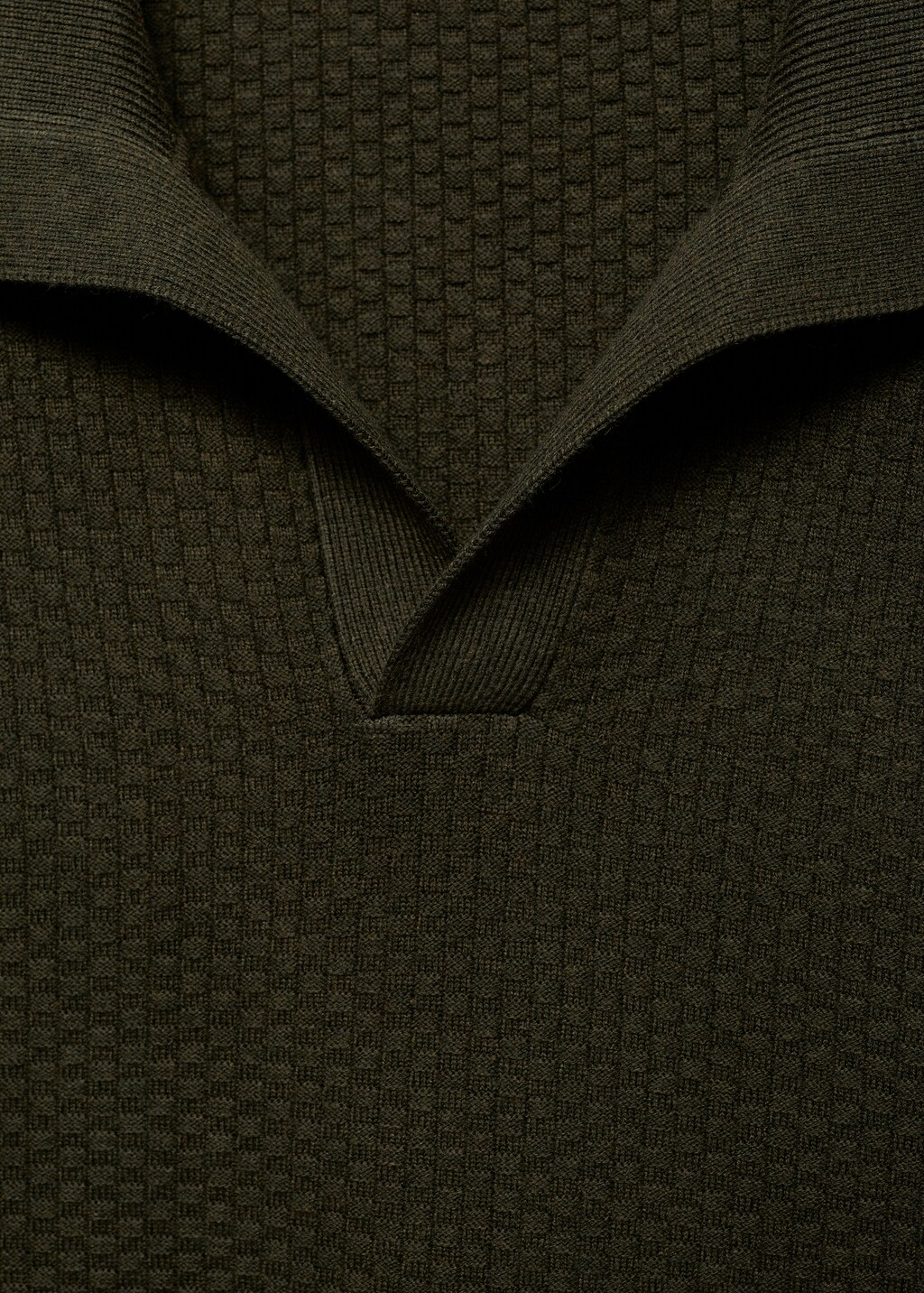 Cotton-blend structured polo sweater - Sand