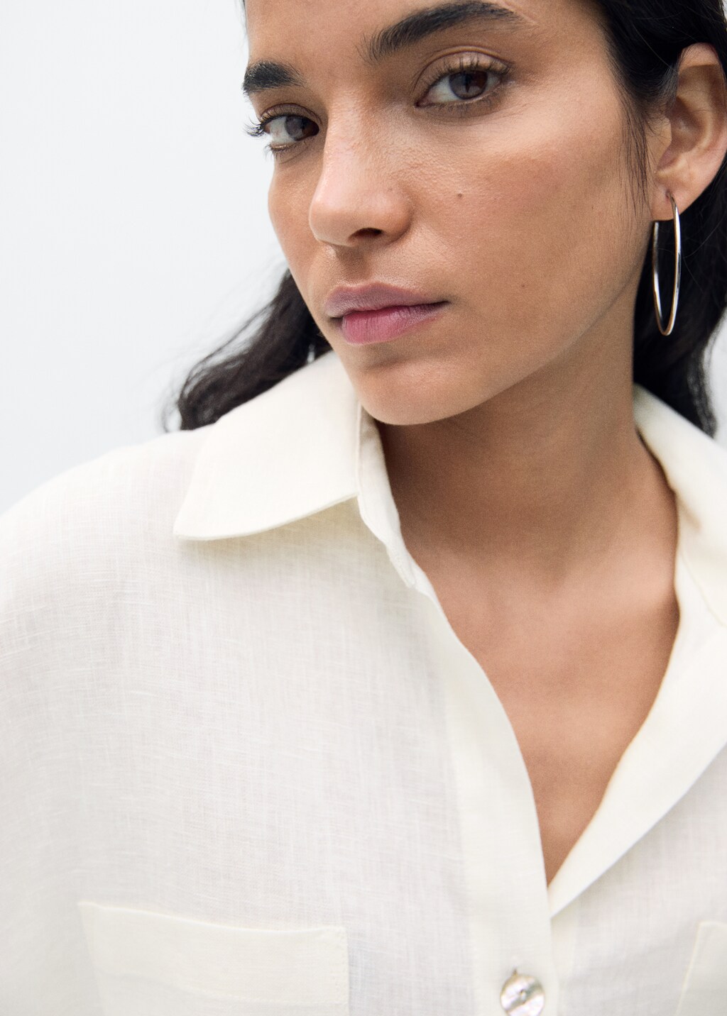 Linen long shirt - Vanilla