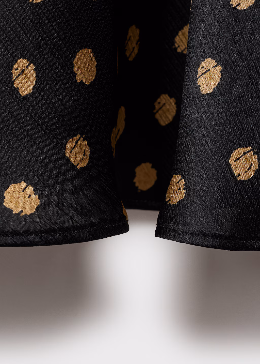 Polka-dot midi skirt - Black