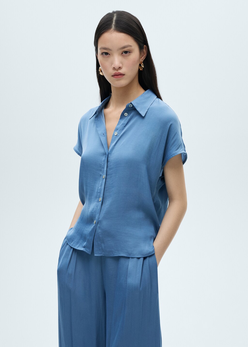 Satin short sleeve shirt - Strawberry