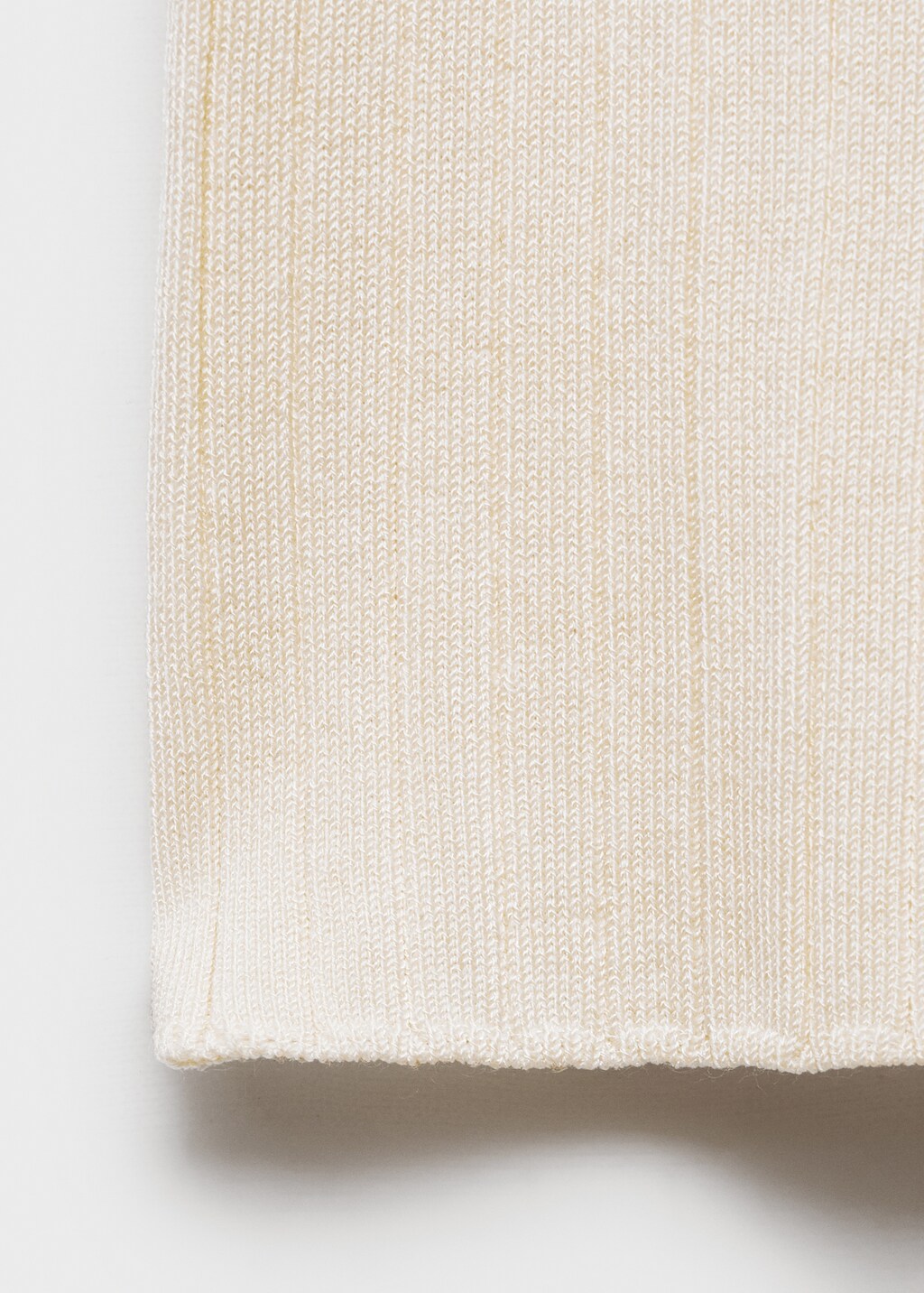 Flared rib-knit trousers - Ecru