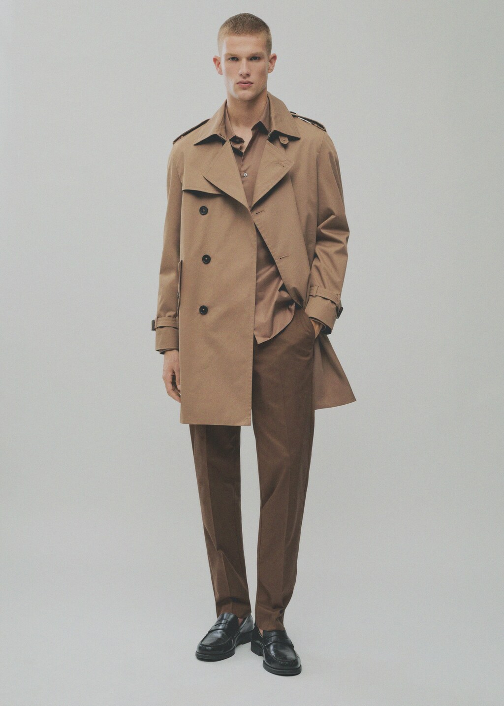 Regular-fit pleated flowy trousers - Grey