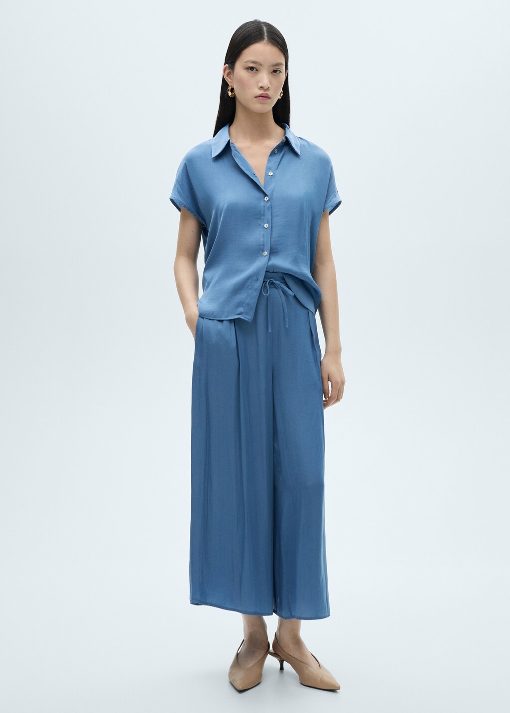 Satin short sleeve shirt - Strawberry