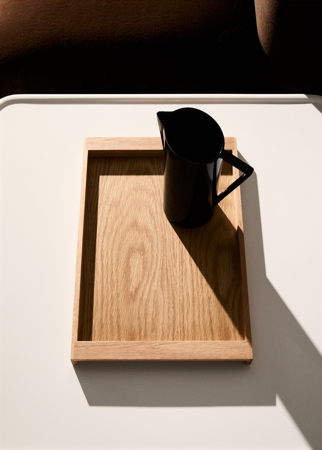 Large rectangular wooden tray - Brown