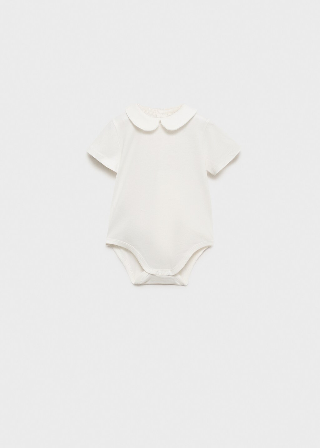 Cotton bodysuit with Peter Pan collar - Off White
