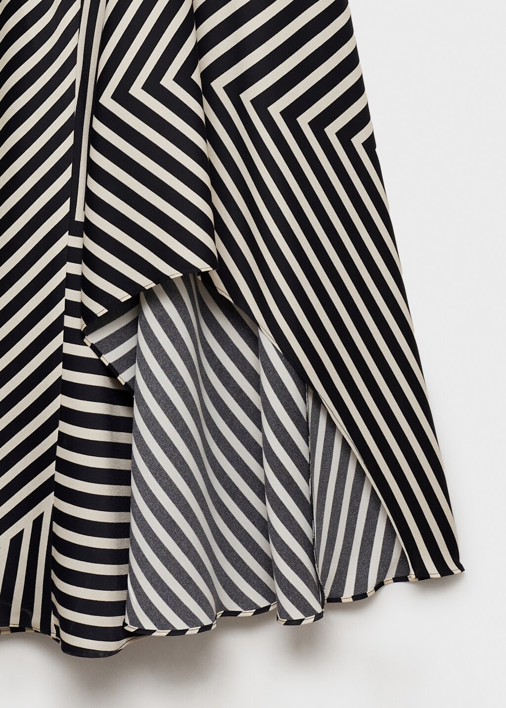 Asymmetrical stripe-print dress - Black
