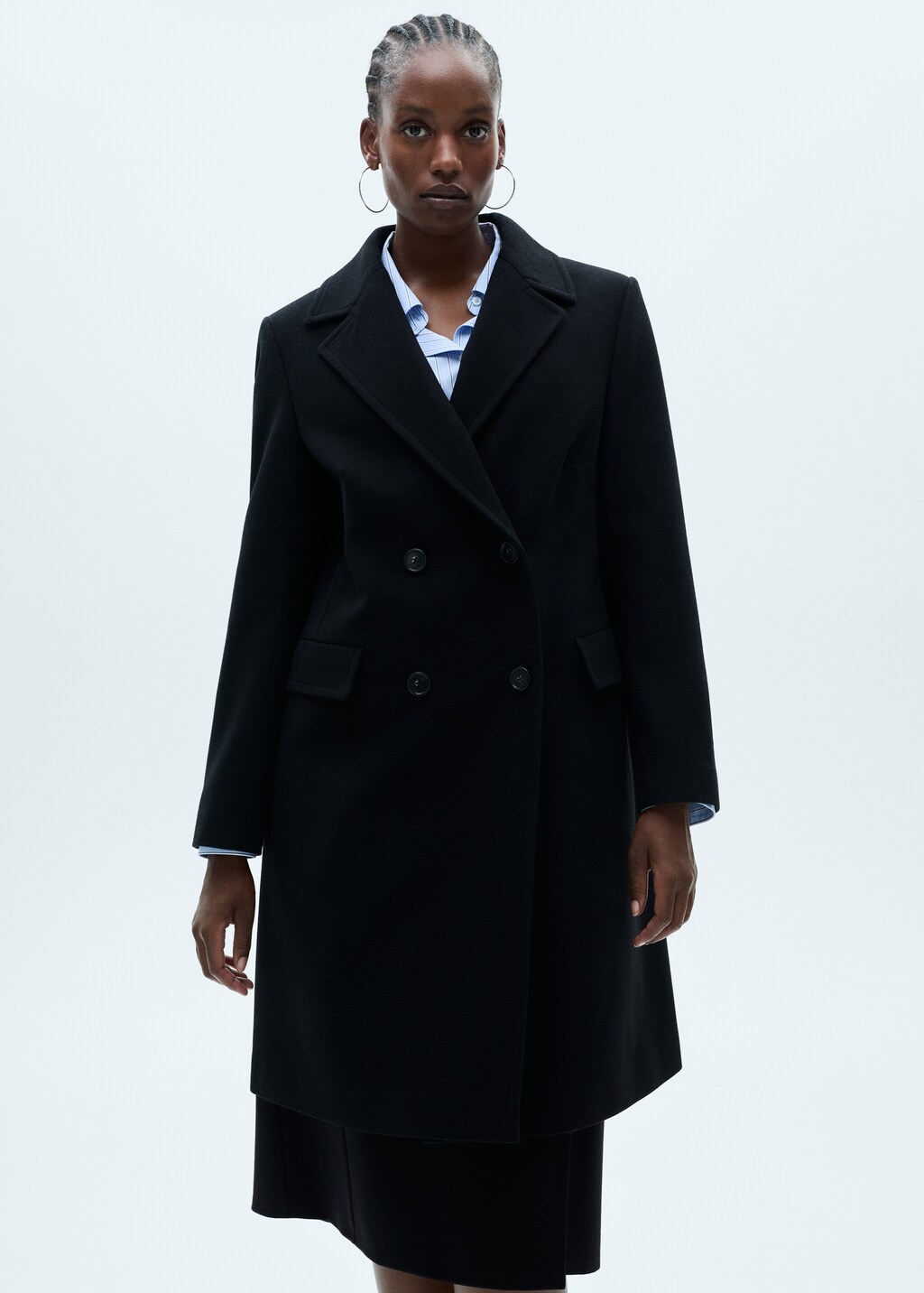 Double-breasted wool coat - Dark Navy
