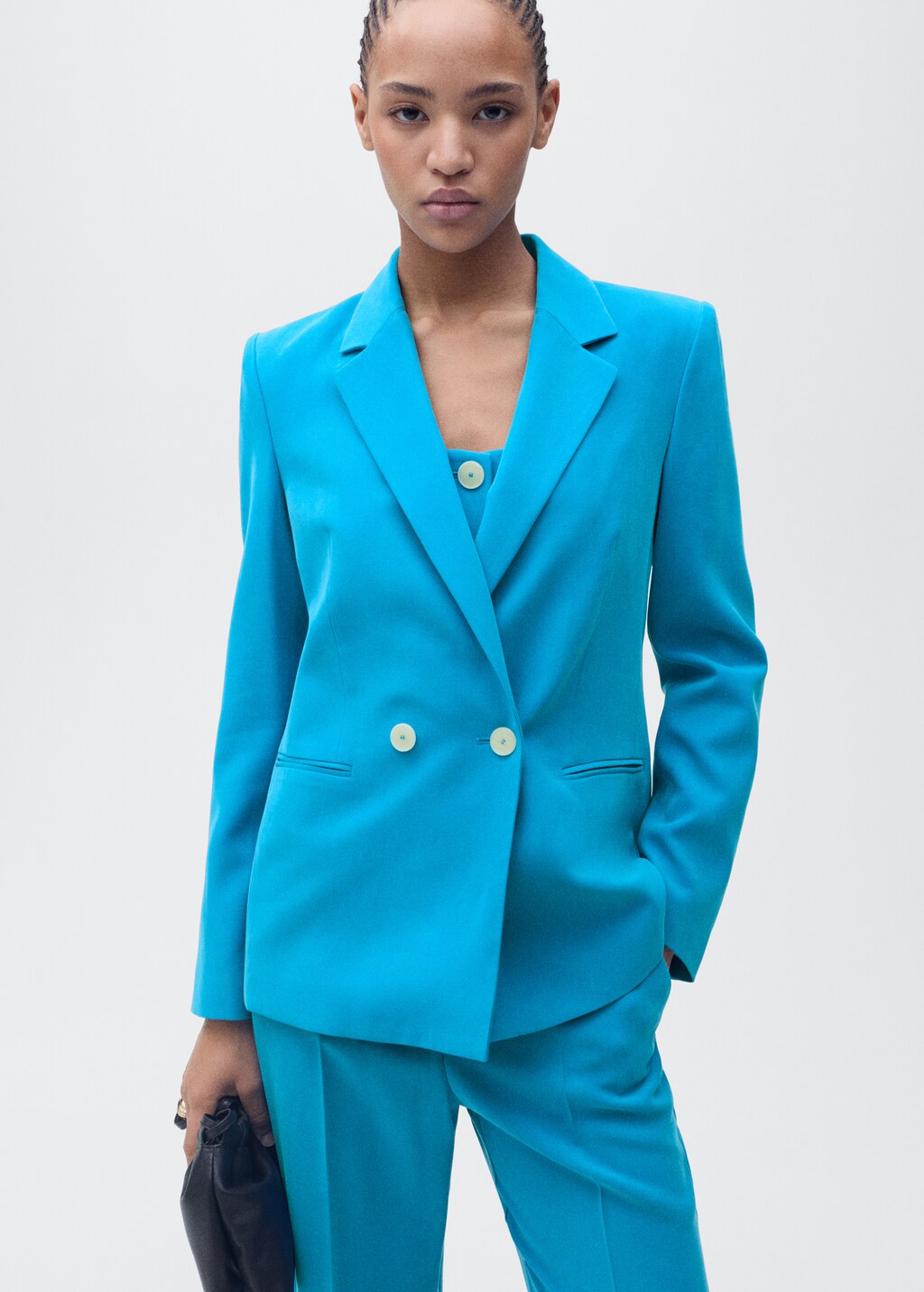 Straight-fit suit jacket - Ecru