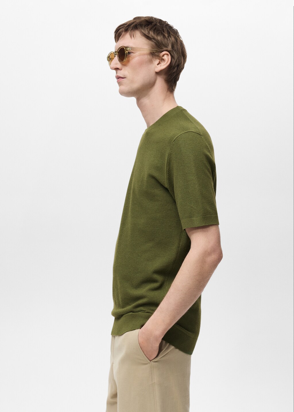 Cotton fine-knit t-shirt - Black