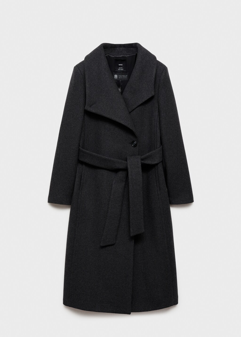 Woollen coat with belt - Grey