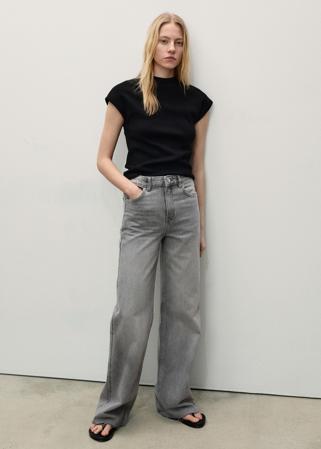 Danila wideleg rinse-wash jeans - Open Blue