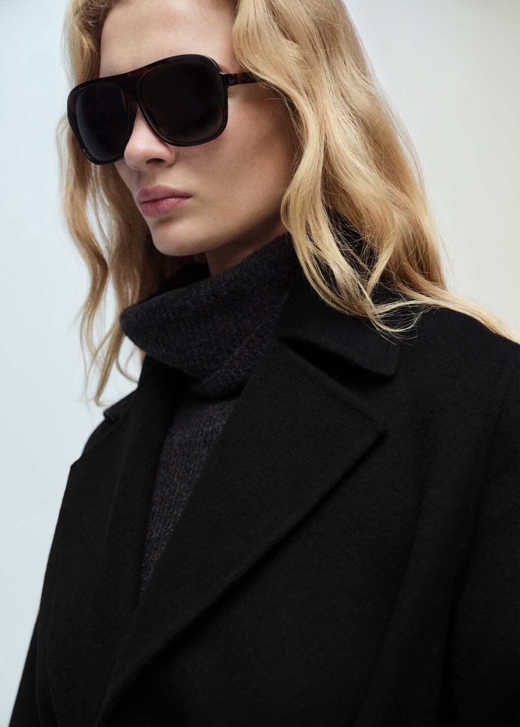 Handmade long coat with belt - Khaki