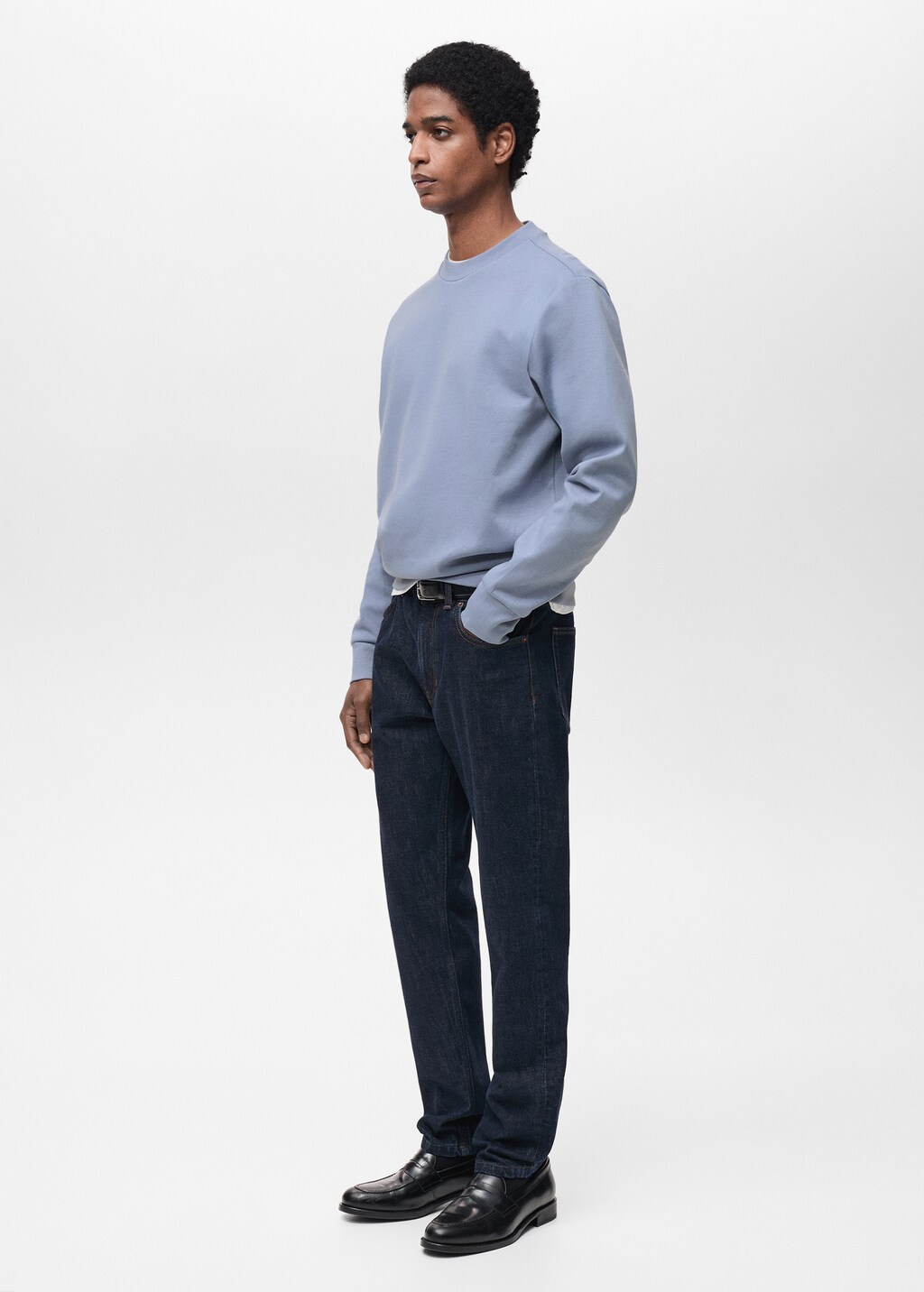 Regular-fit cotton sweatshirt - Chocolate