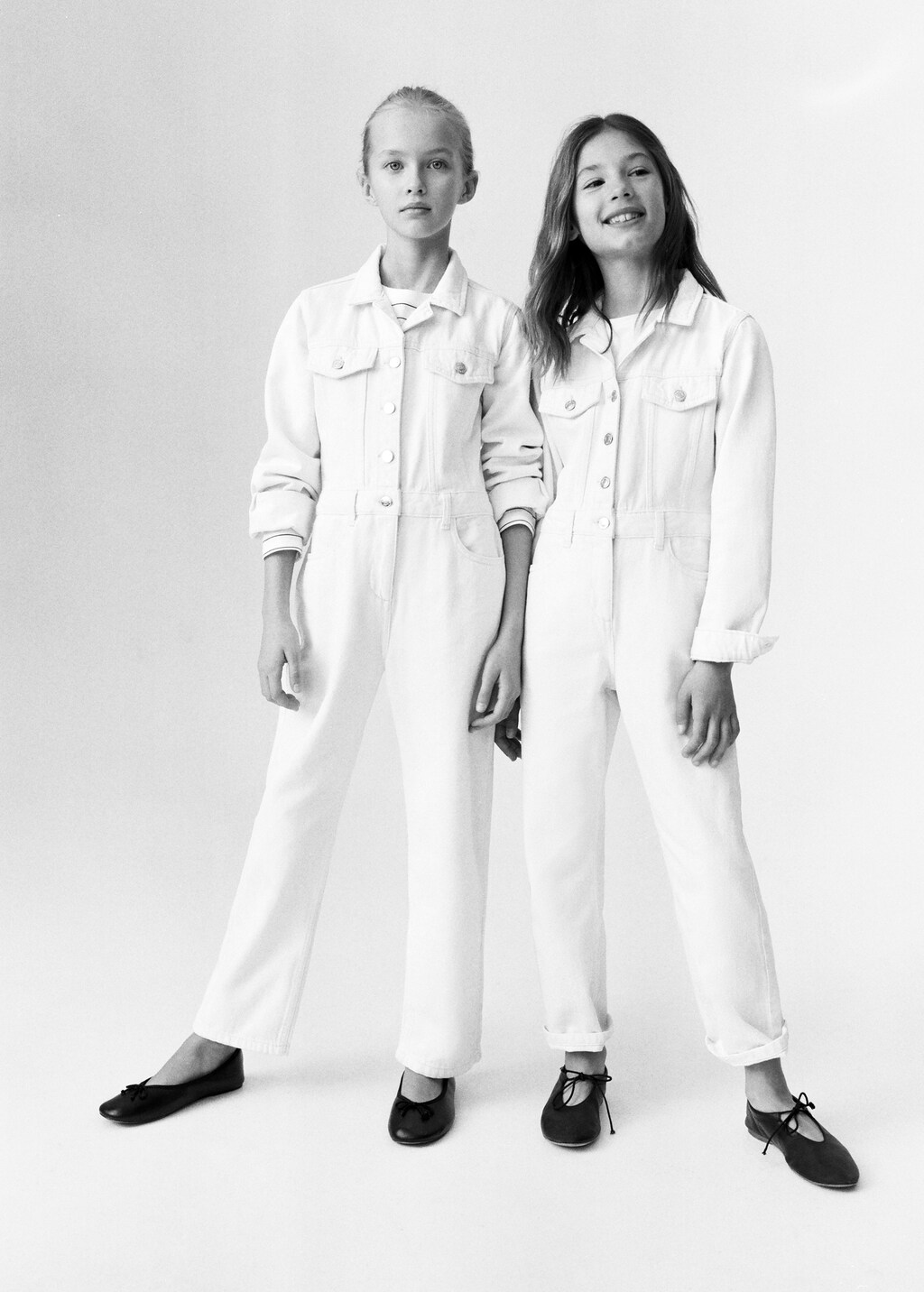 Long denim jumpsuit - Ecru