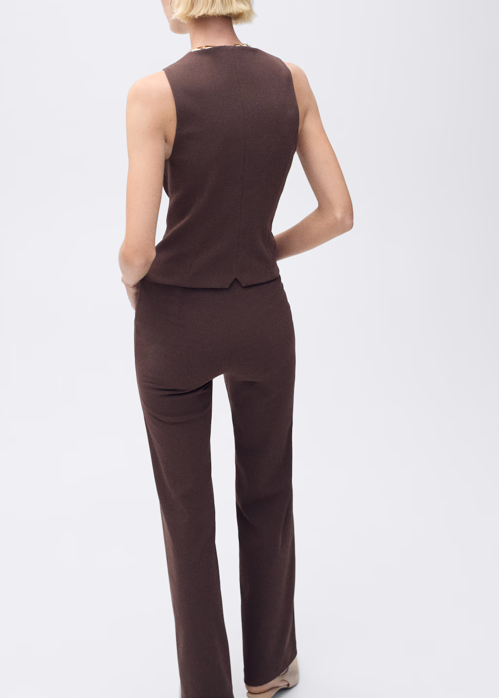 Slim-fit suit waistcoat - Chocolate