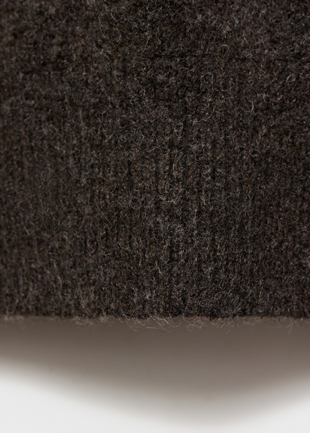 Perkins-neck sweater with seams - Medium Brown