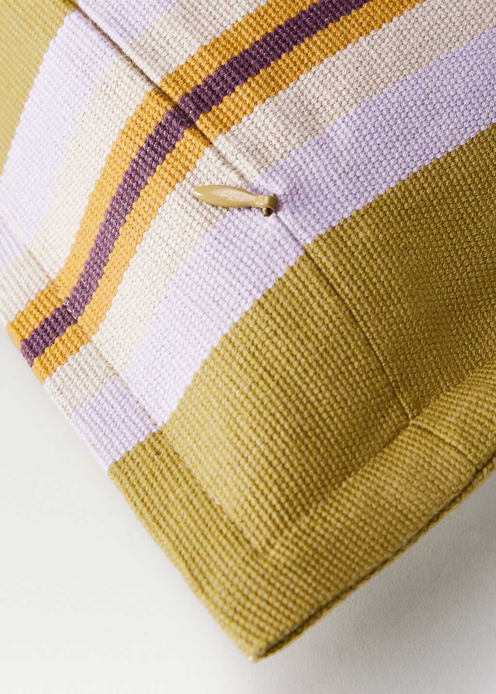 Cotton cushion cover with woven stripe, 30x50cm - Pink