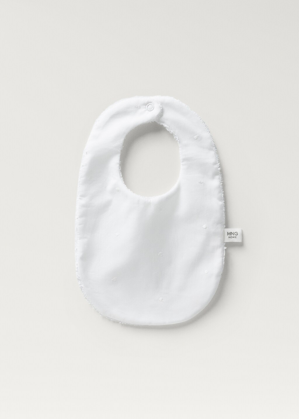Terry cloth bib with embroidered details - White