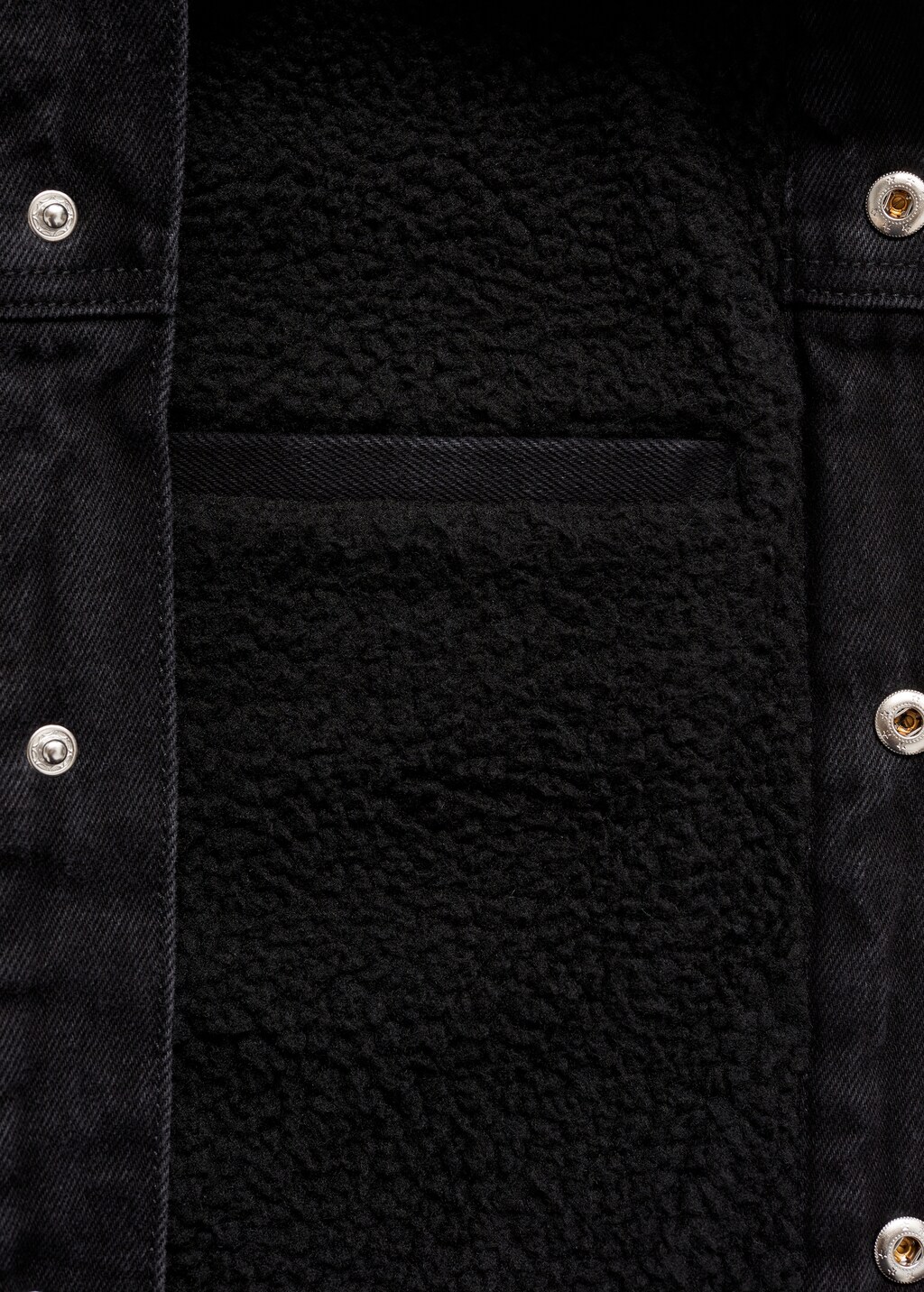 Denim jacket with fleece lining - Black denim