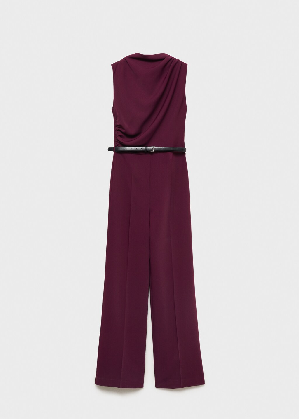 Belt long jumpsuit - Wine