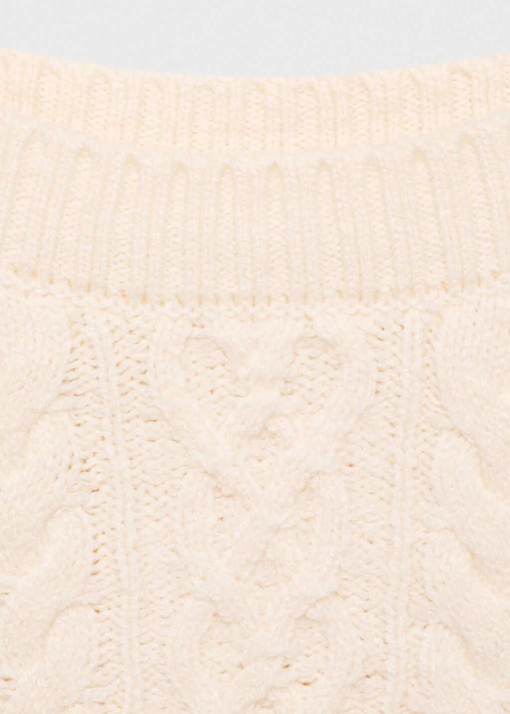 Twisted knitted flared-sleeve sweater - Ecru