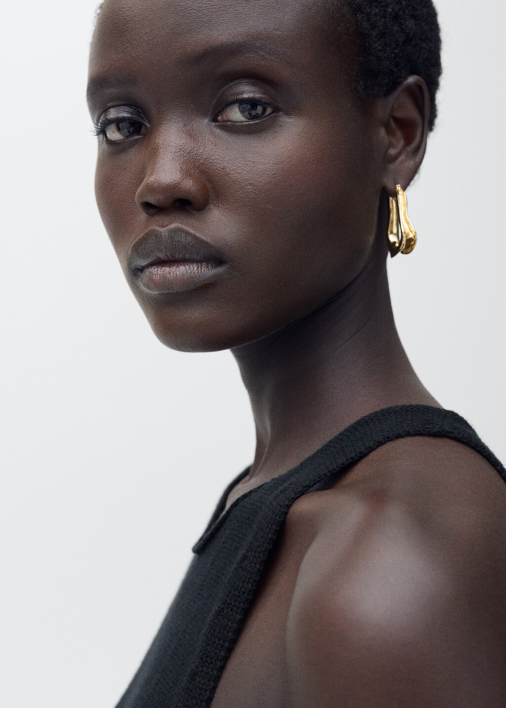 Combined-fabric jumpsuit with belt - Khaki