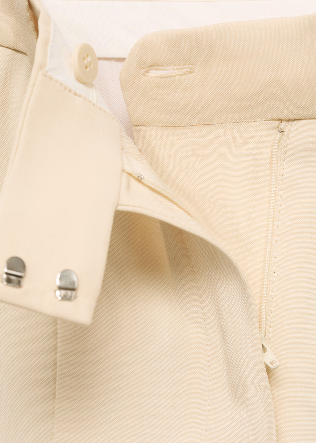 Pleated wideleg suit trousers - Vanilla