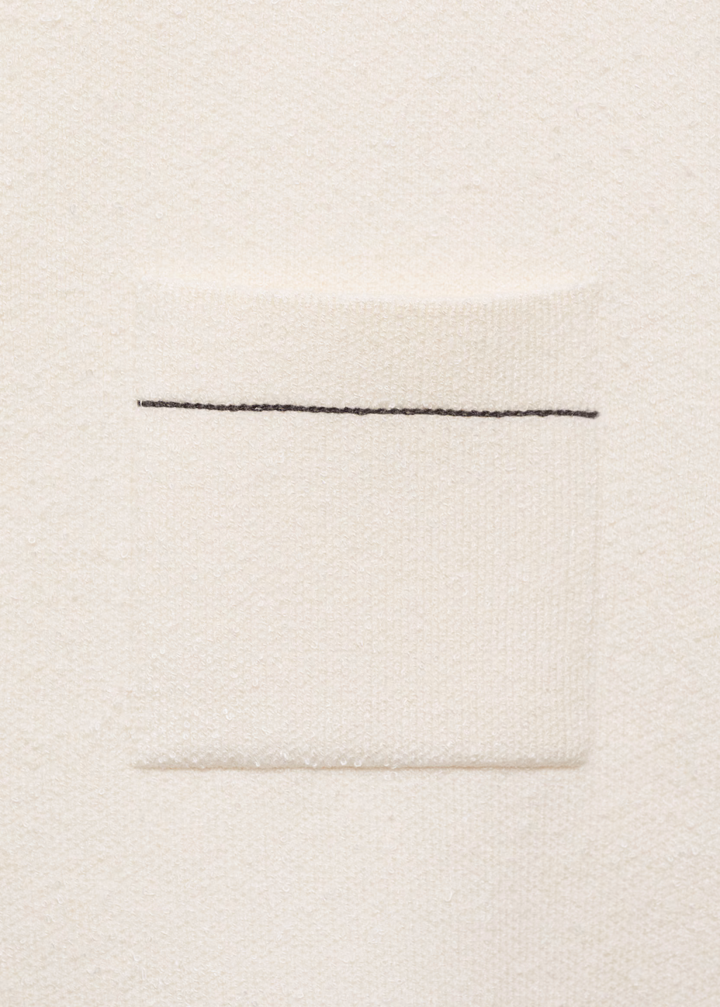 Cropped cardigan with contrasting trim - Ecru