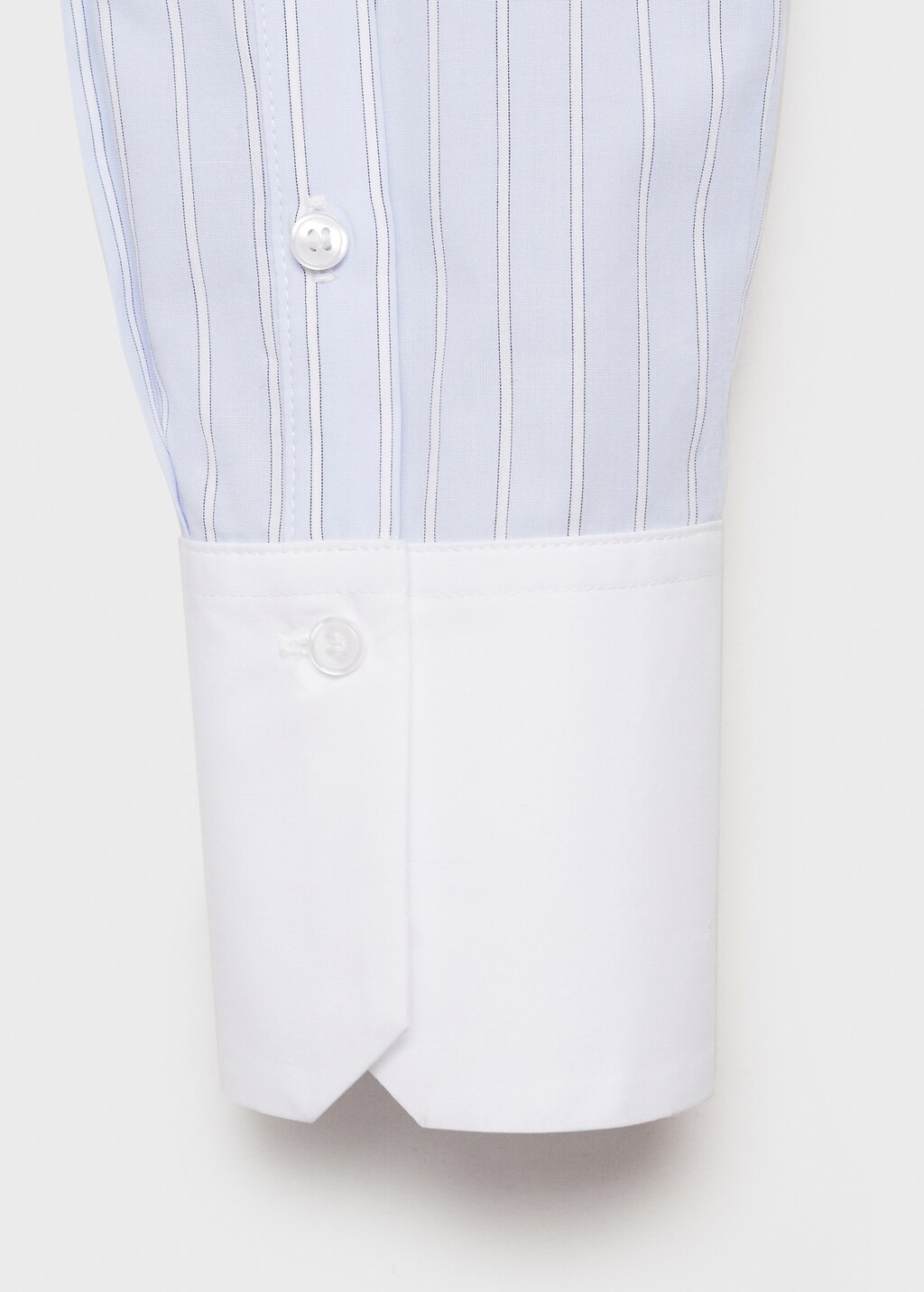 Cotton-blend combined shirt - Blue