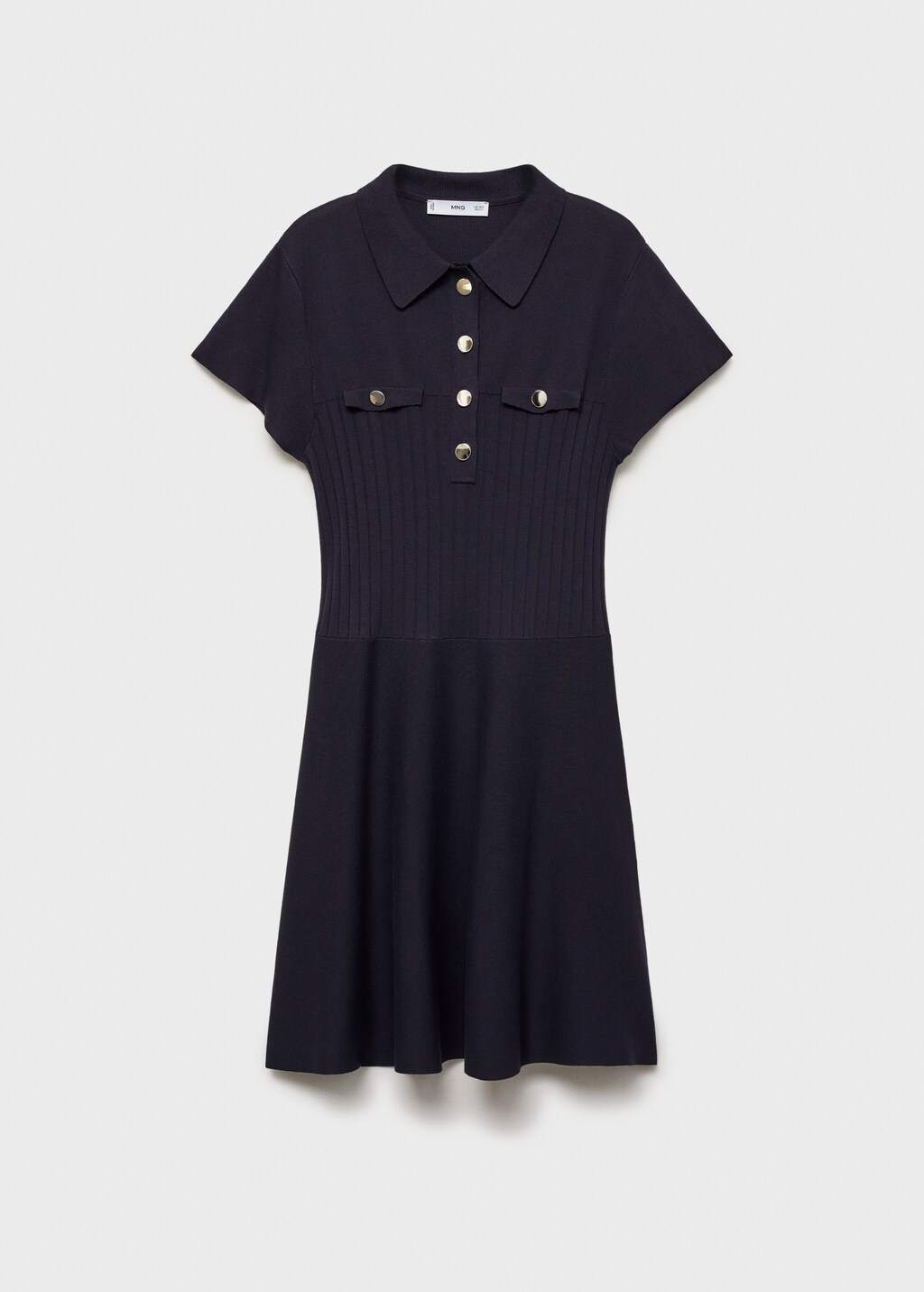 Button knit dress - Navy
