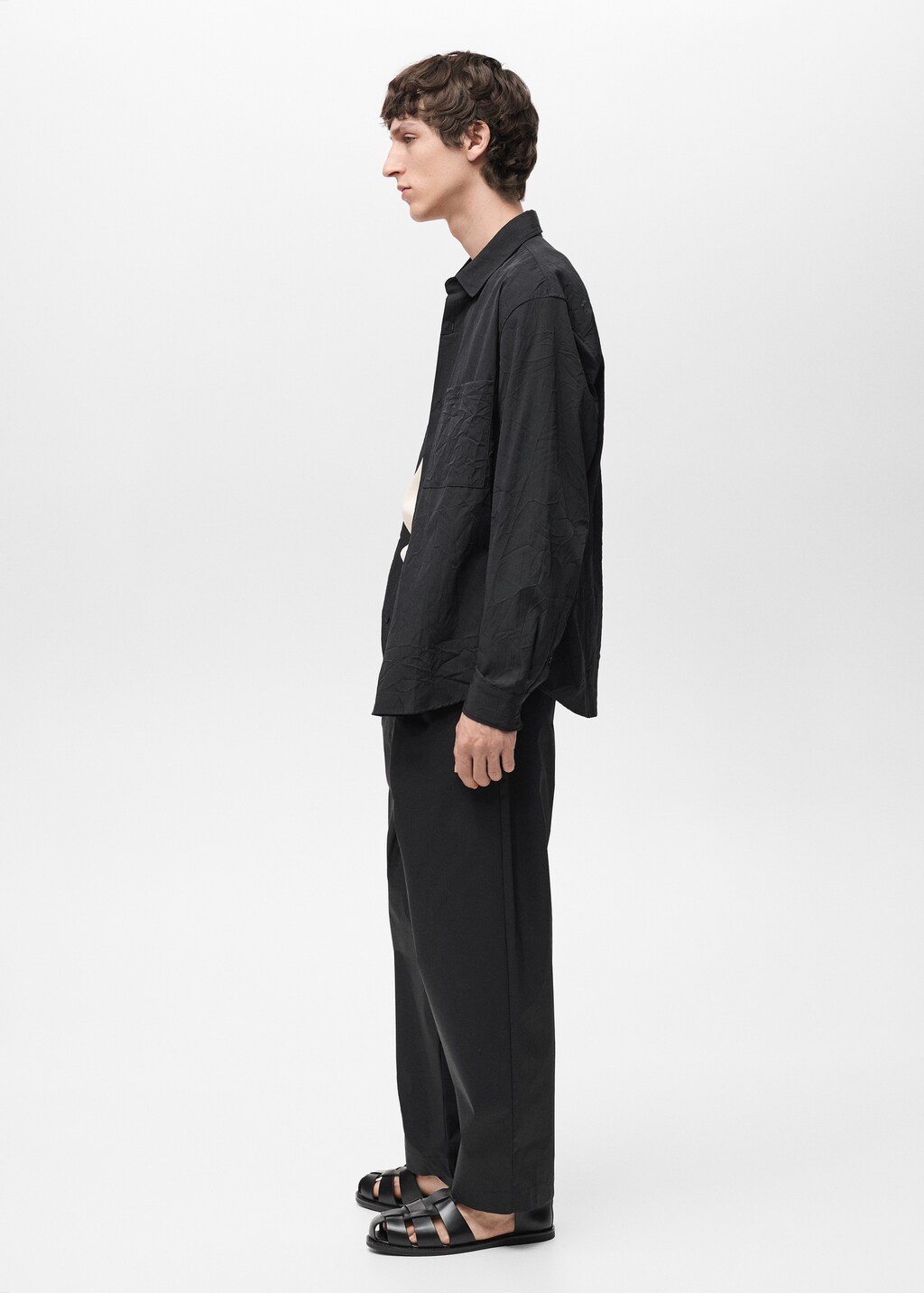 Relaxed-fit trousers with belt - Ecru