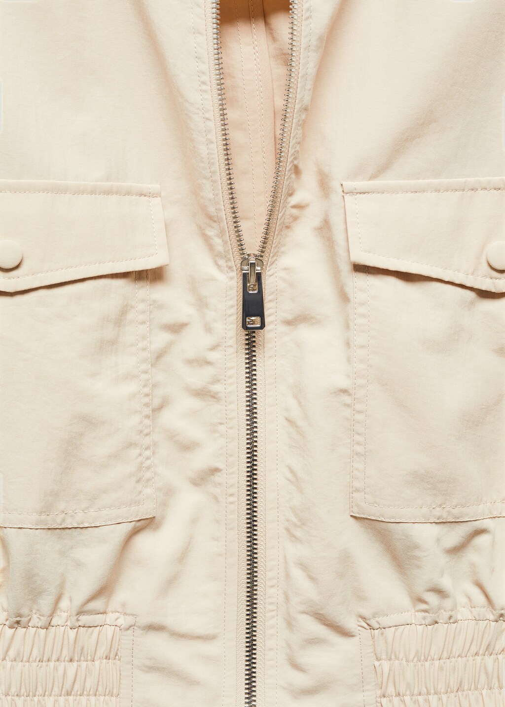 Bomber jacket with pocket - Ecru