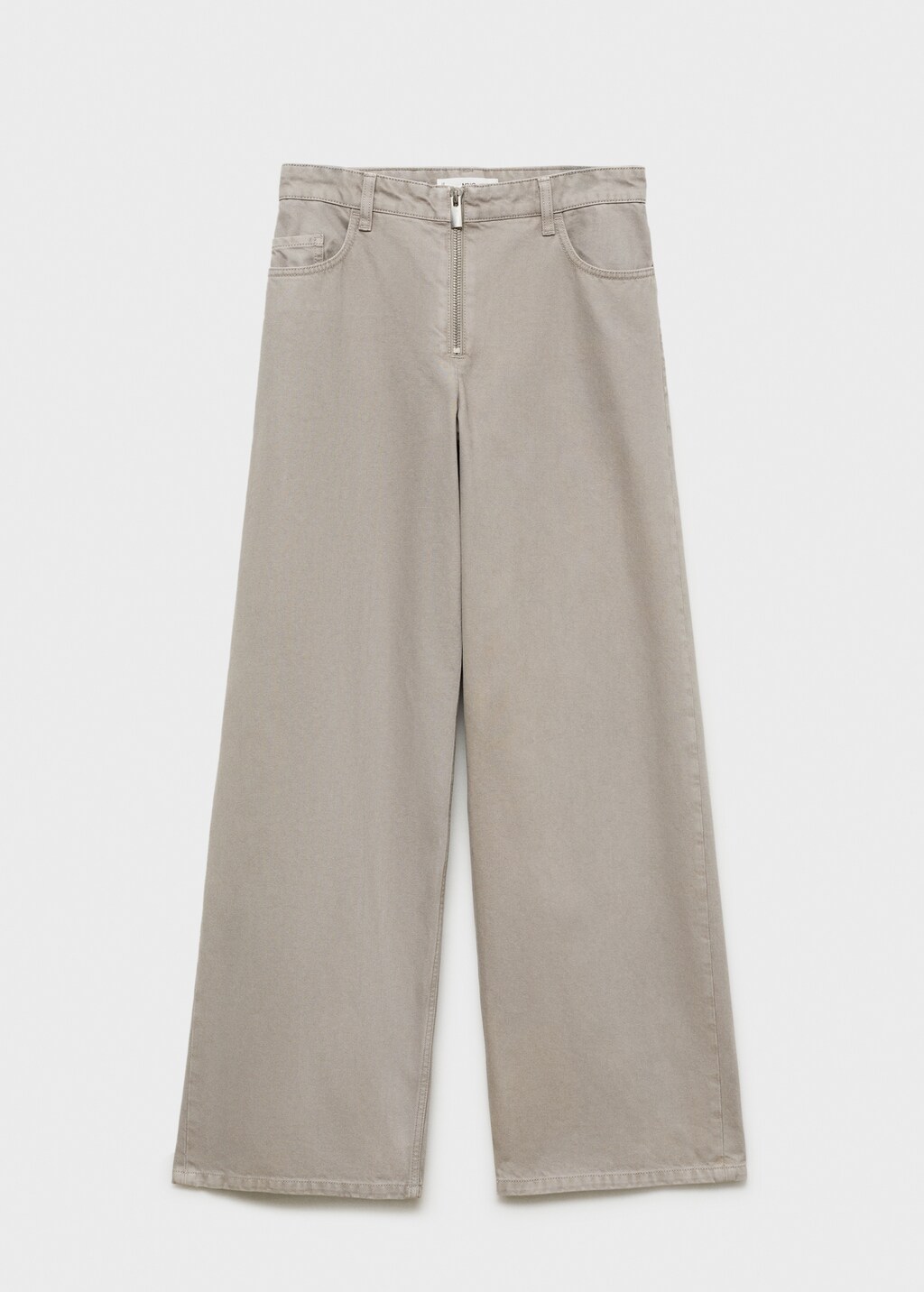 Wideleg jeans with zip - Light/Pastel Grey
