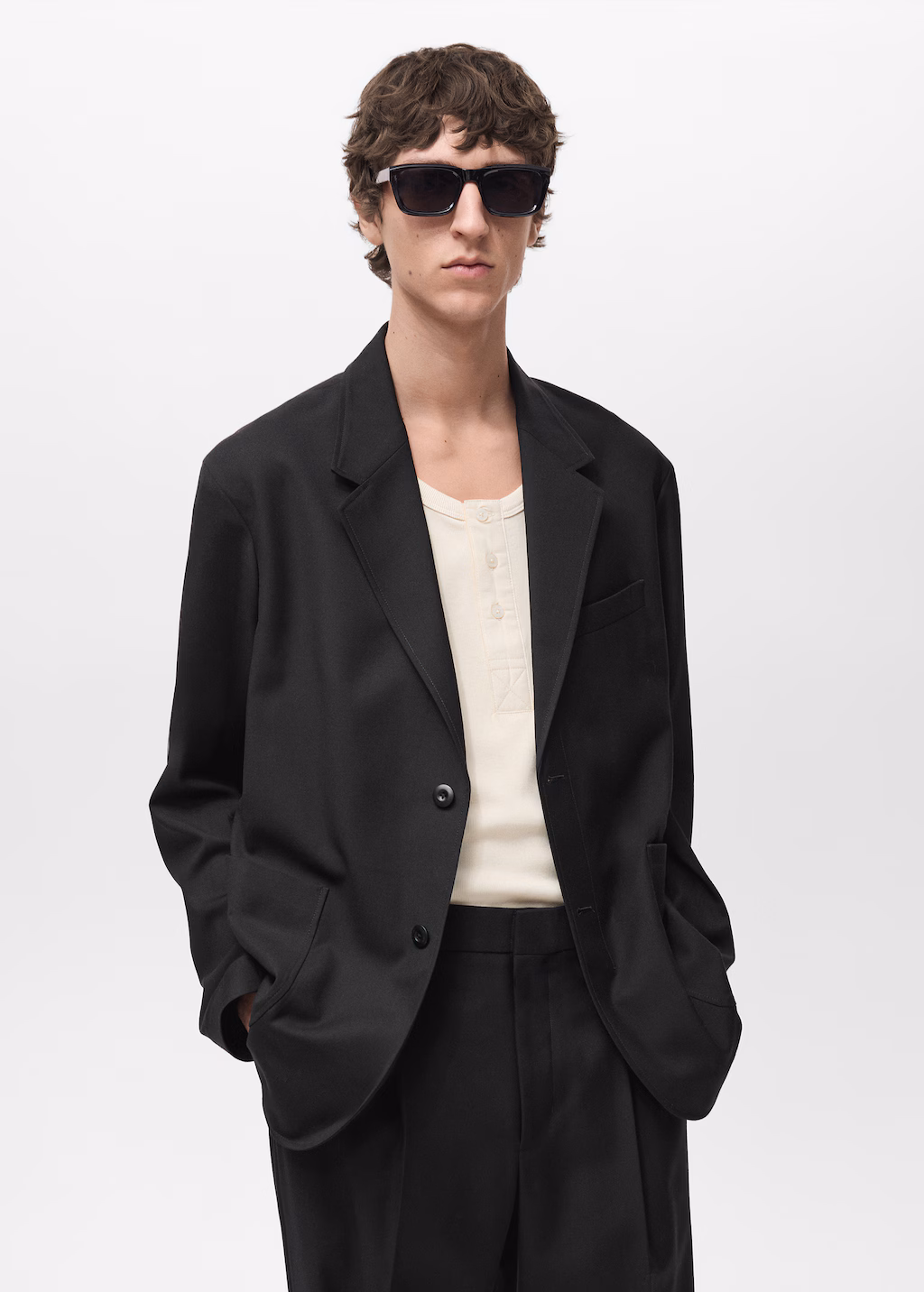 Relaxed fit suit blazer - Black