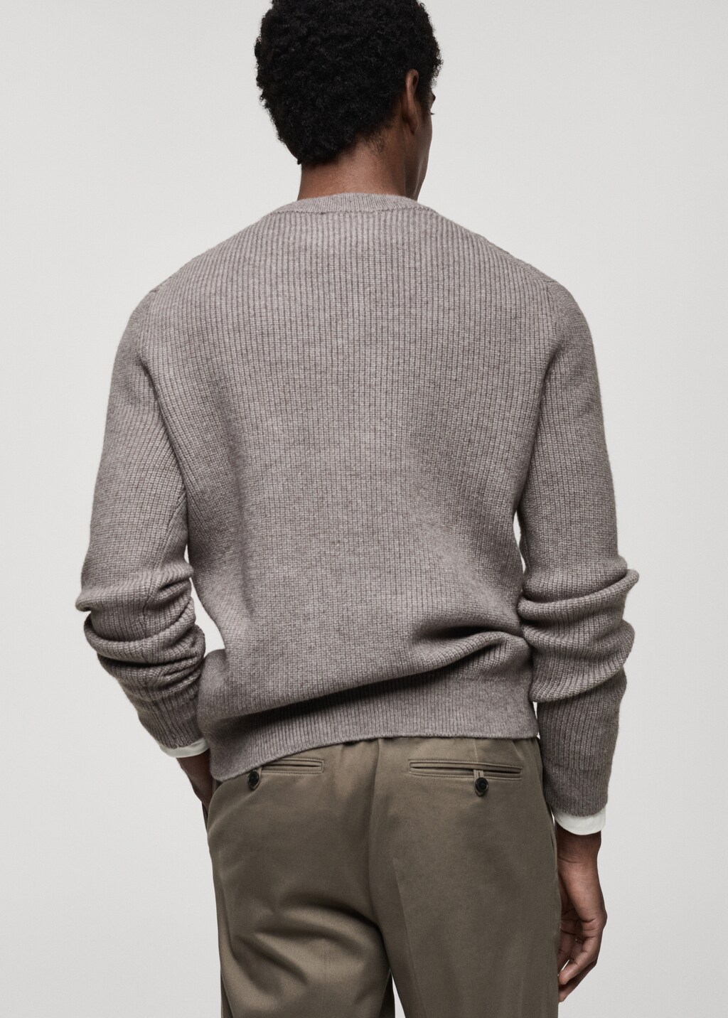 Combined knitted sweater - Grey