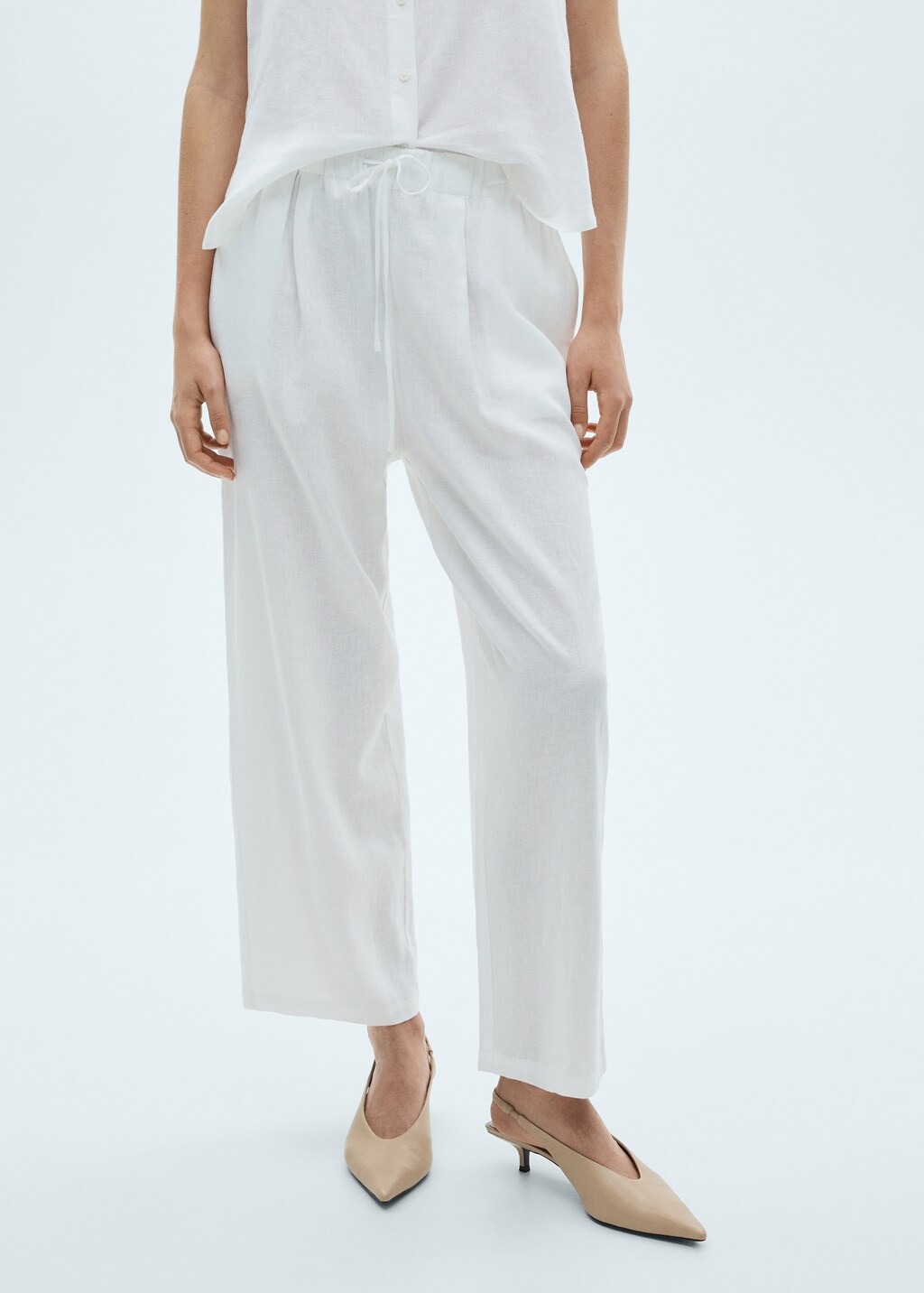 Flowing linen trousers - Fuchsia