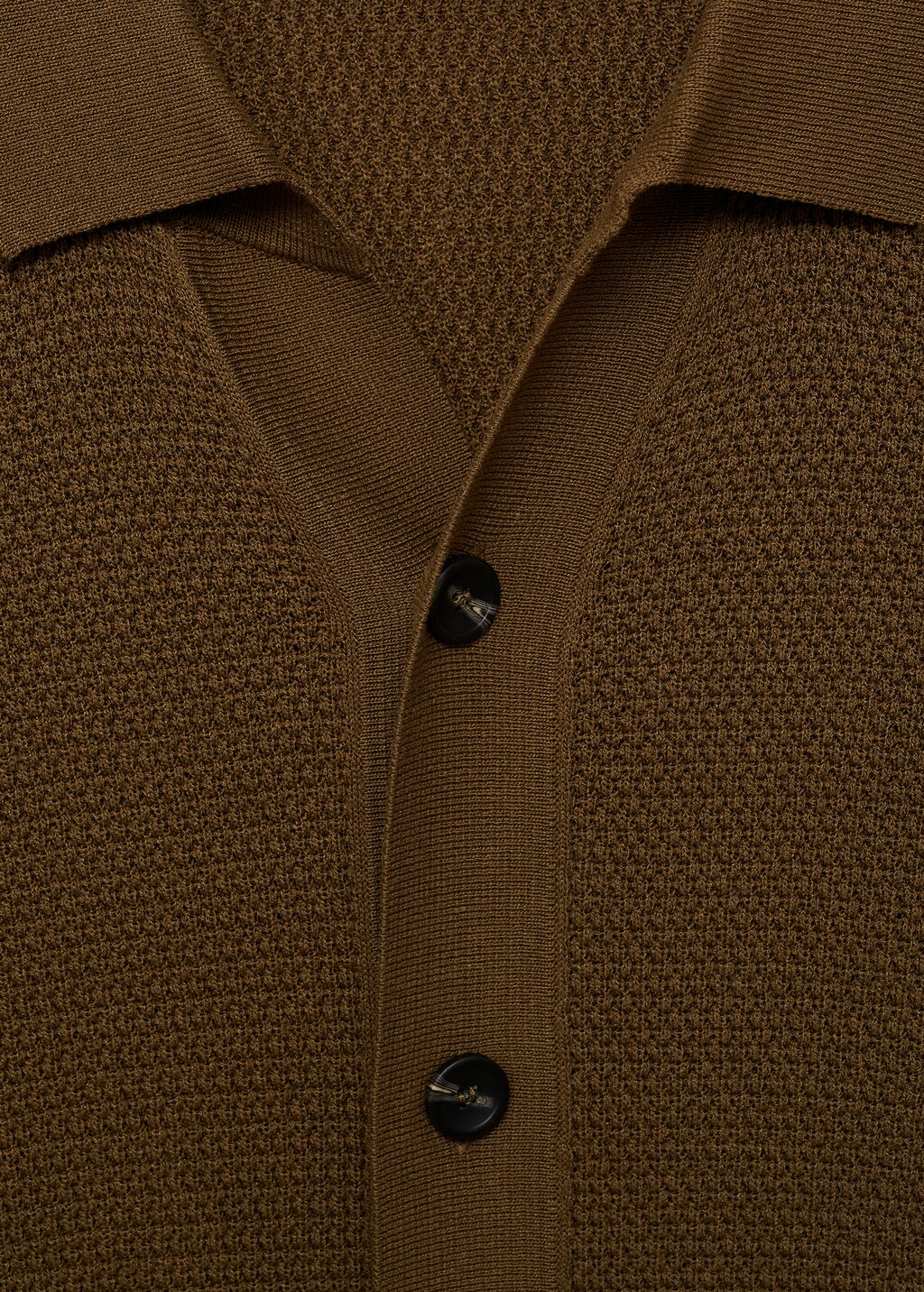 Structured knitted shirt - Brown