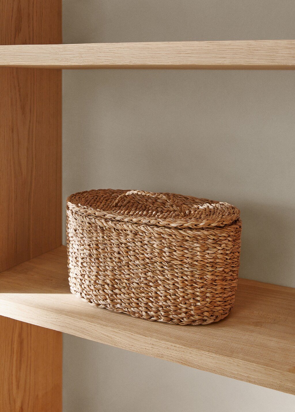 Natural fibre oval basket - Beige