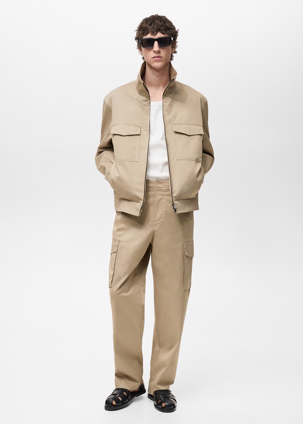 Relaxed-fit cargo trousers - Medium Brown