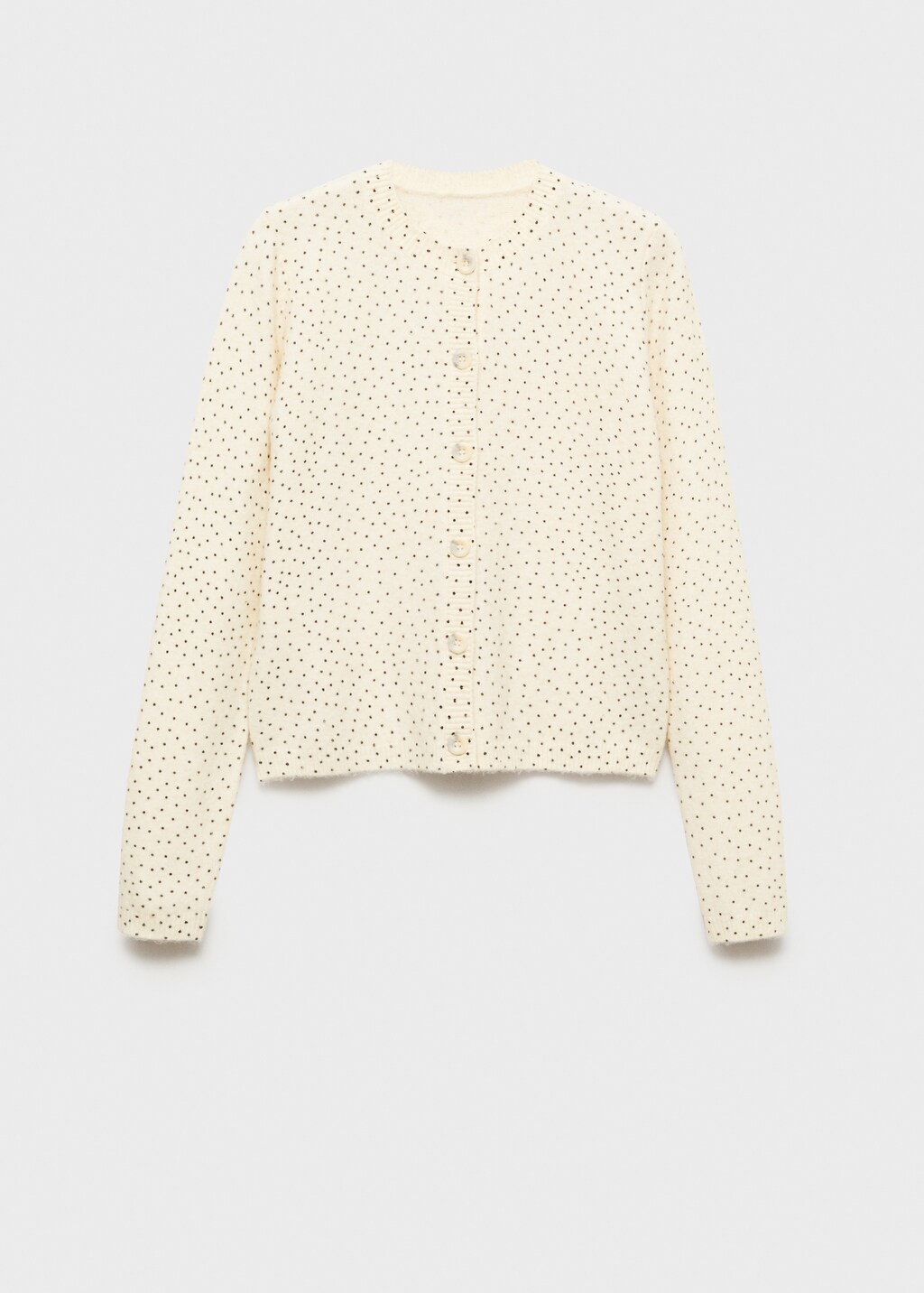 Polka-dot knitted cardigan - Ecru