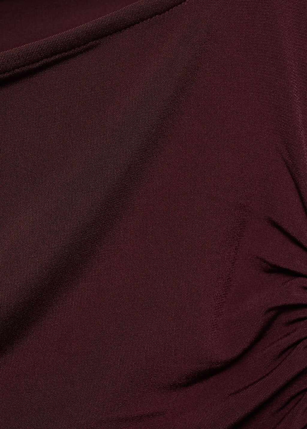 Draped fitted t-shirt - Wine