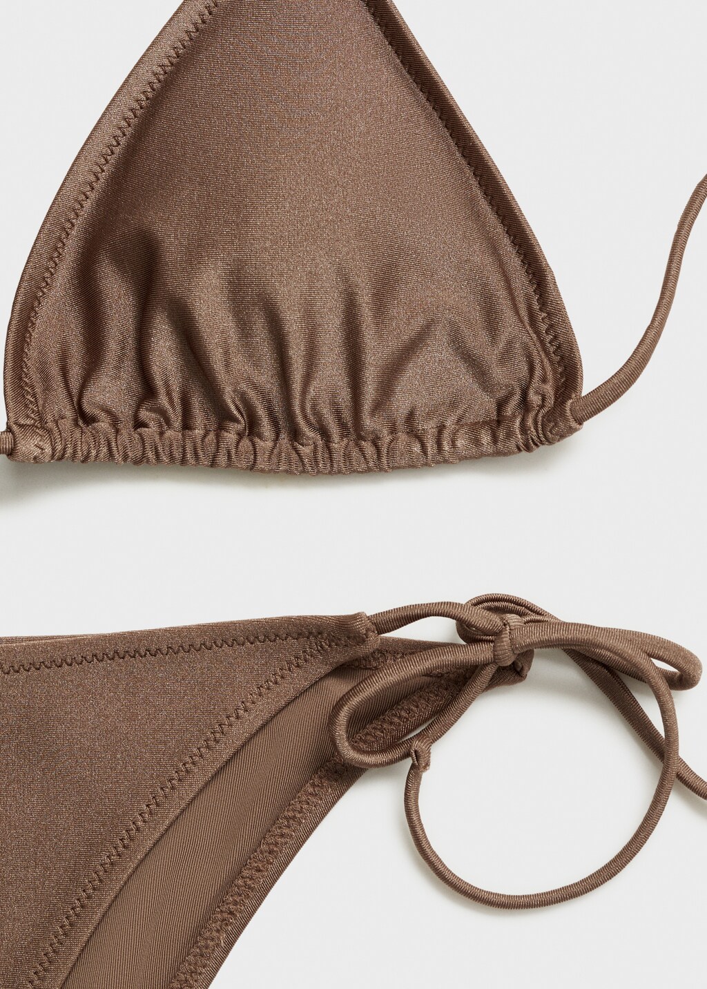 Shiny finish bikini bottom - Medium Brown