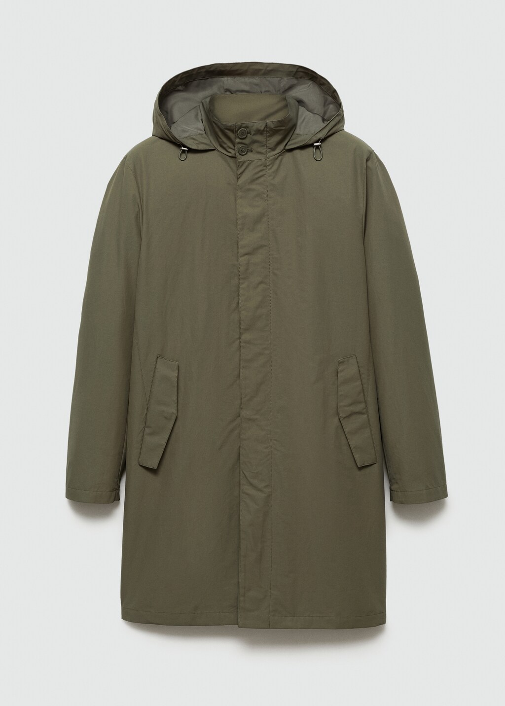 Water-repellent hooded parka - Khaki