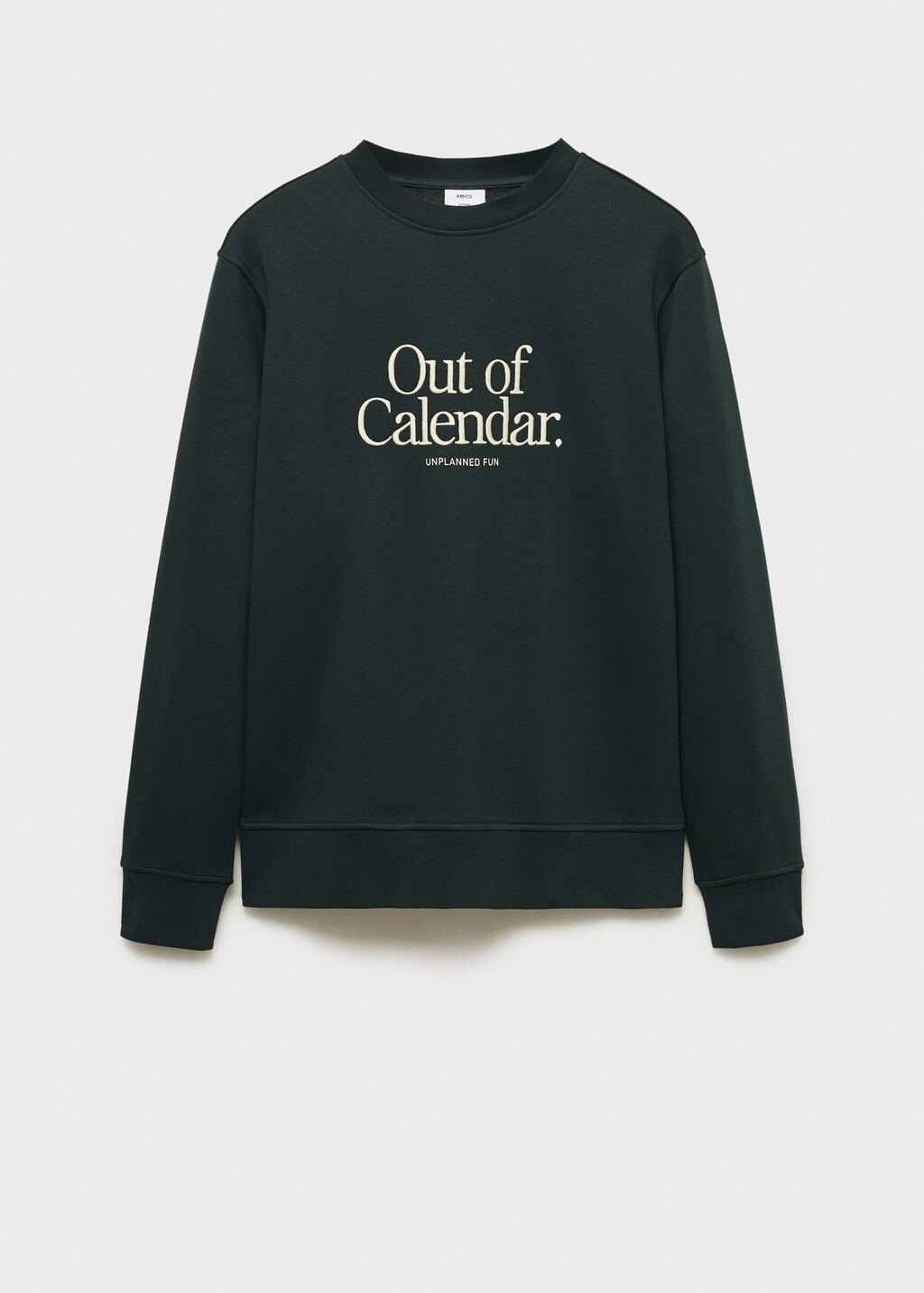 Cotton sweatshirt with embroidered message - Green