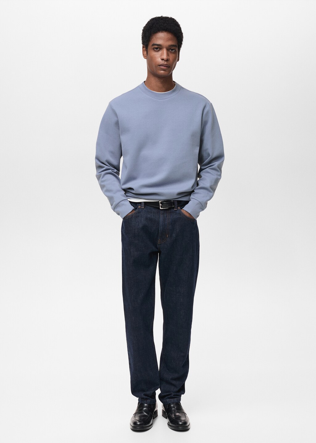 Regular-fit cotton sweatshirt - Chocolate