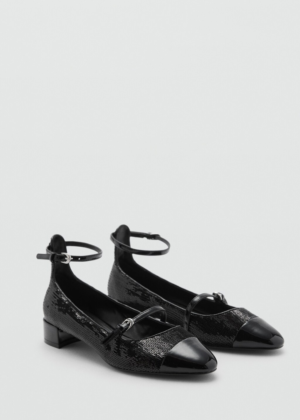 Sequin block-heel shoes - Black