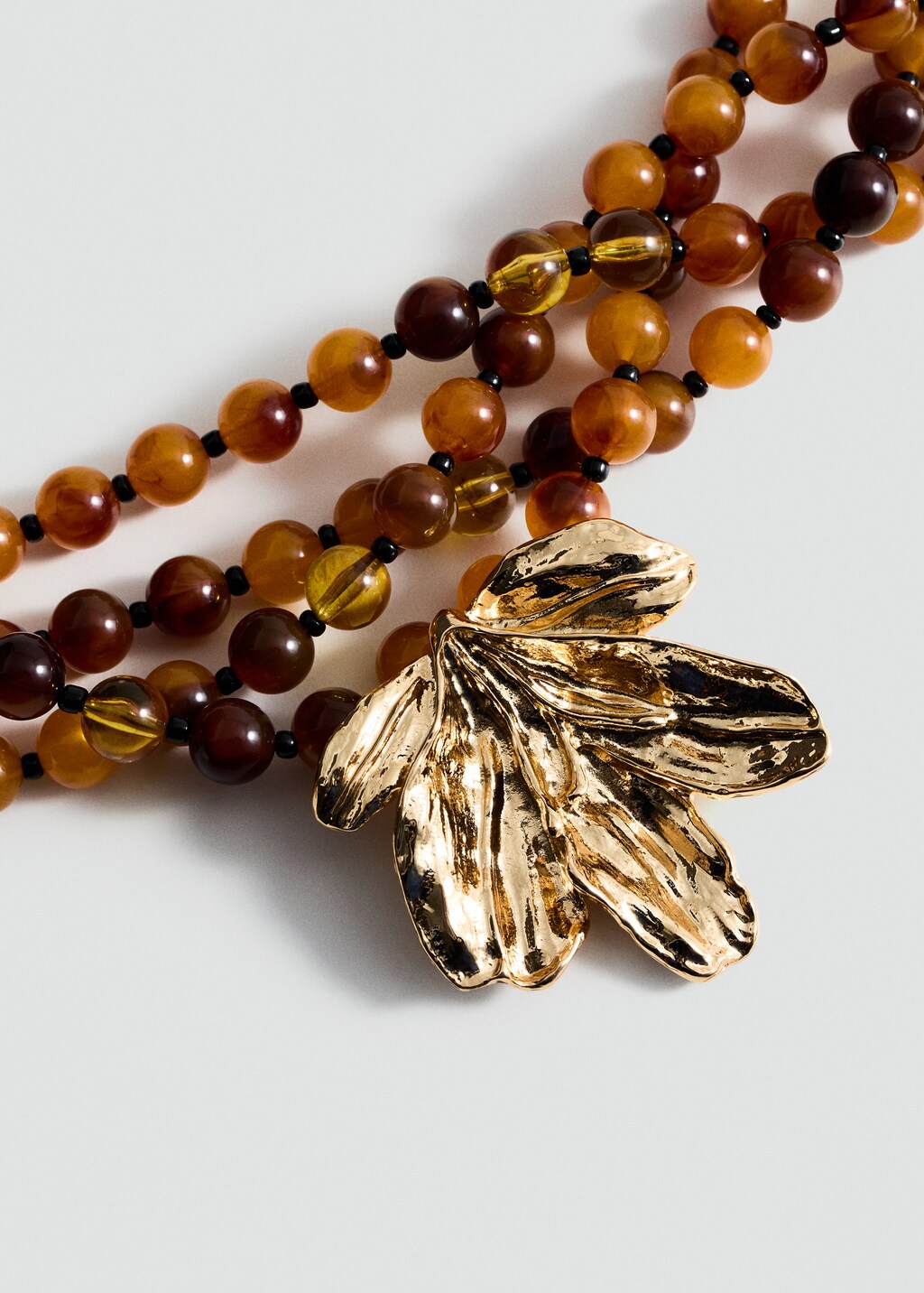 Combined beads necklace - Gold
