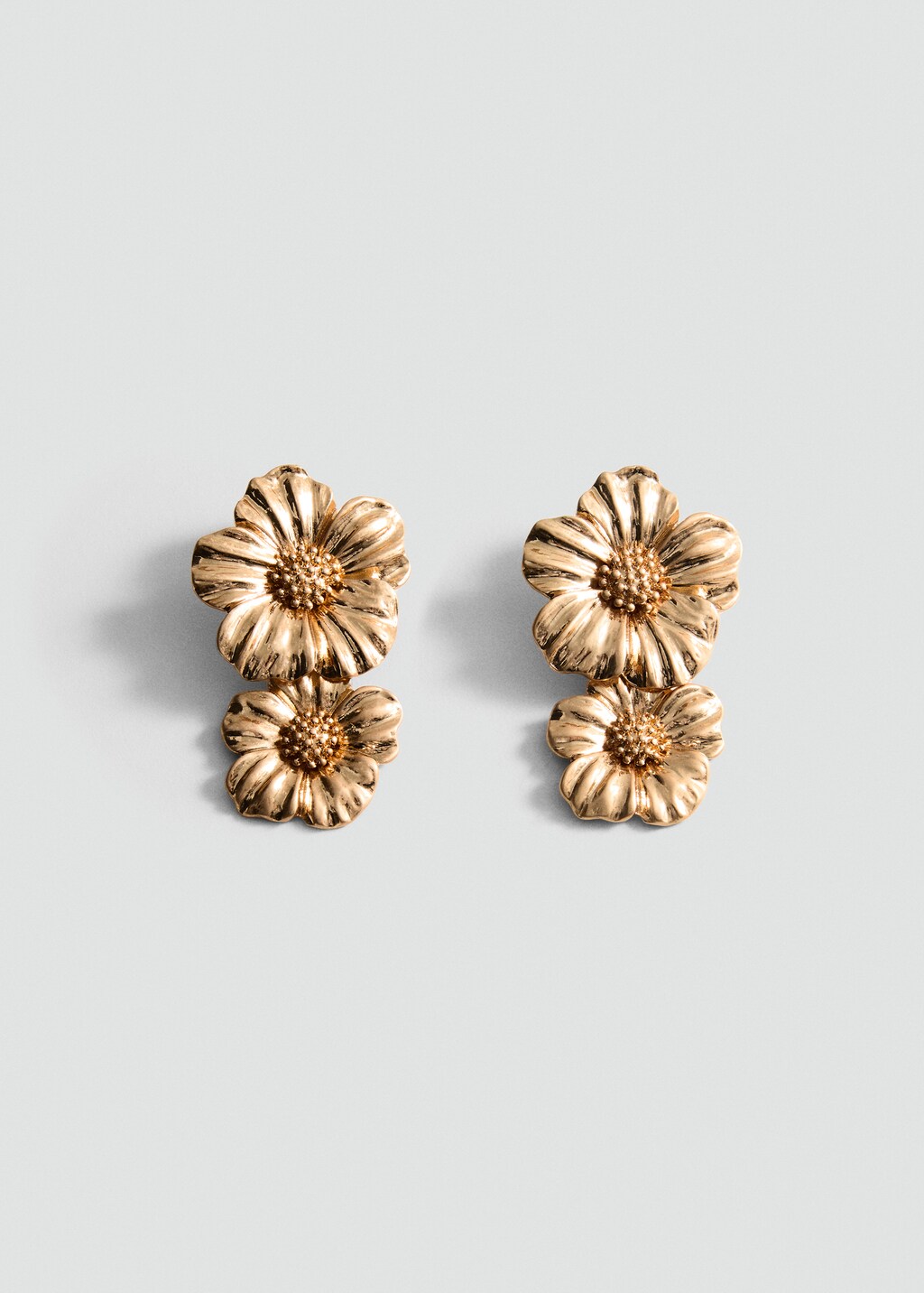 Hanging floral earrings - Gold