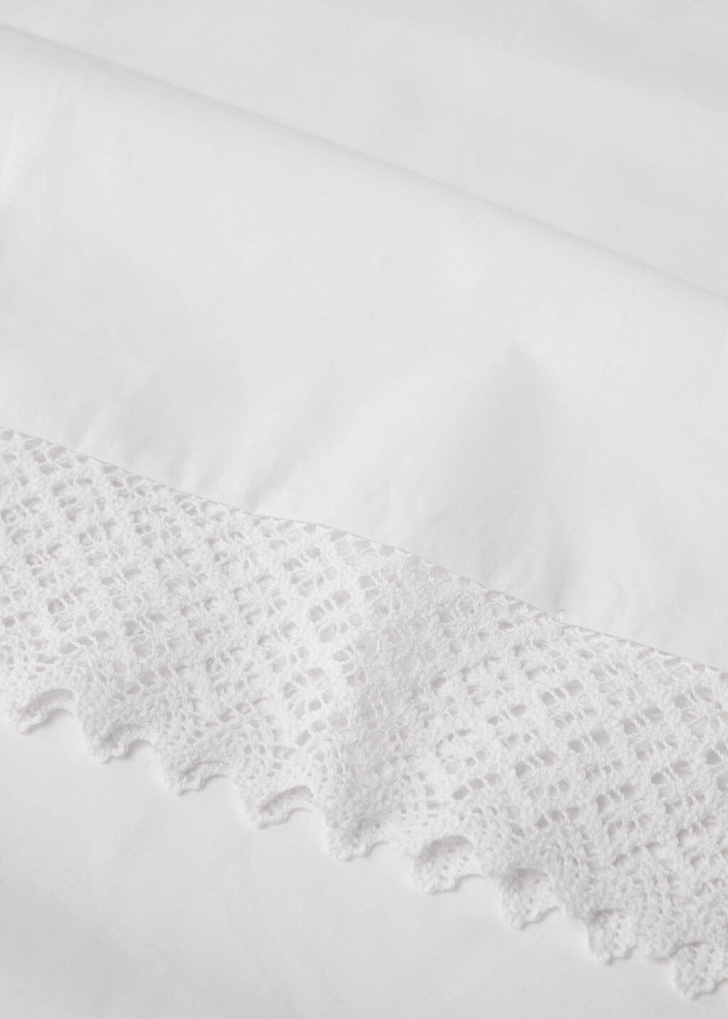 Lace-detail pillowcase 45x110 cm - White